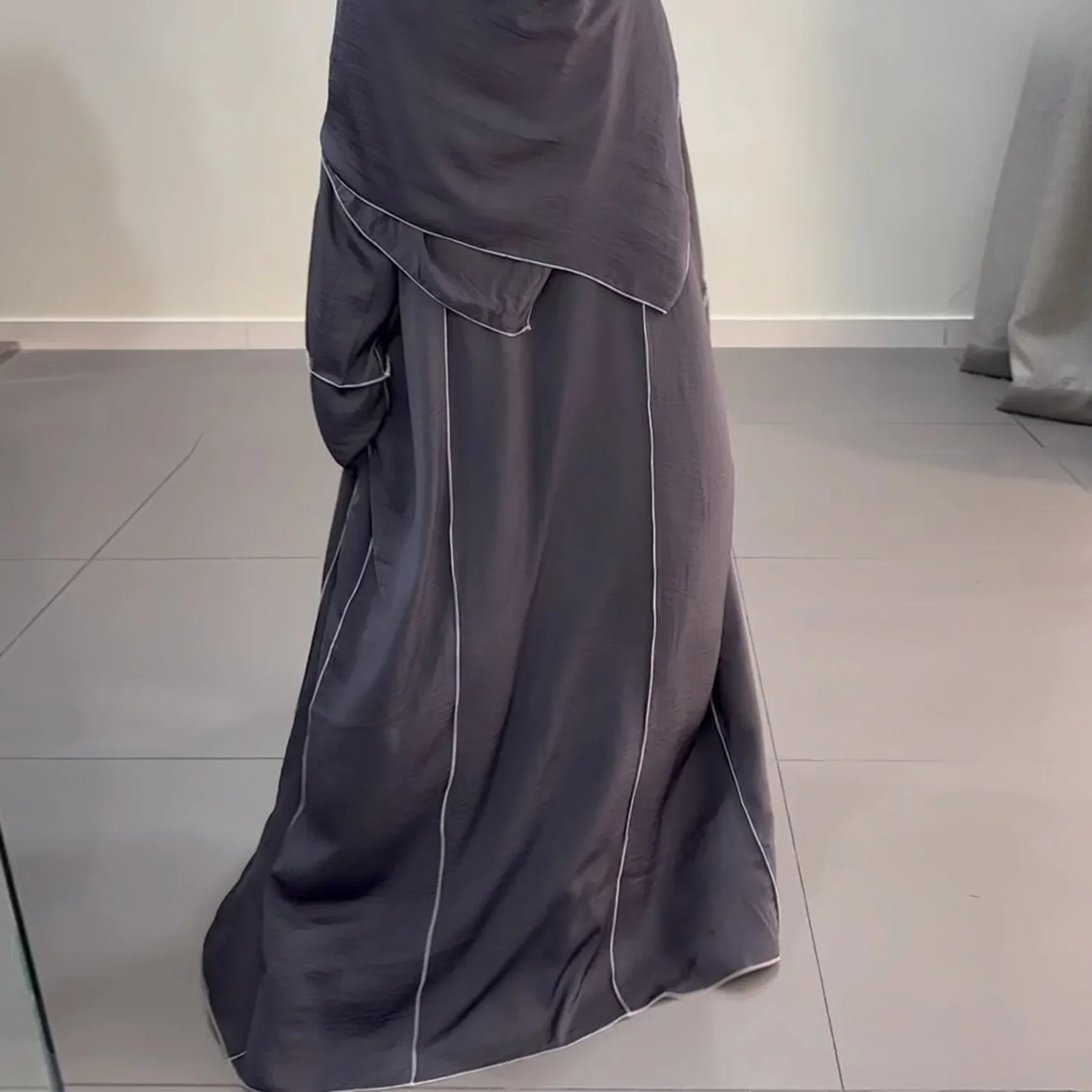 2 Piece Abaya Kimono Set Matching Inner Dress Muslim Prayer Outfit Abayas for Women Dubai Ramadan Eid Islamic Clothing Kaftan