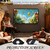 Écran de projecteur extérieur, équipement vidéo pliable et Portable, grand écran de théâtre enroulable magnétique pour Camping intérieur, camping-car, arrière-cour 4