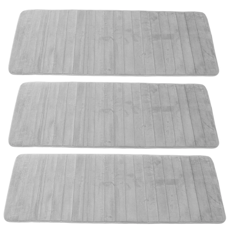 Tappetini Da Bagno Morbidi In Memory Foam 3X-Tappeti Da Bagno Assorbenti Antiscivolo Tappetino Lungo Runner Extra Large 60X160Cm, Grigio