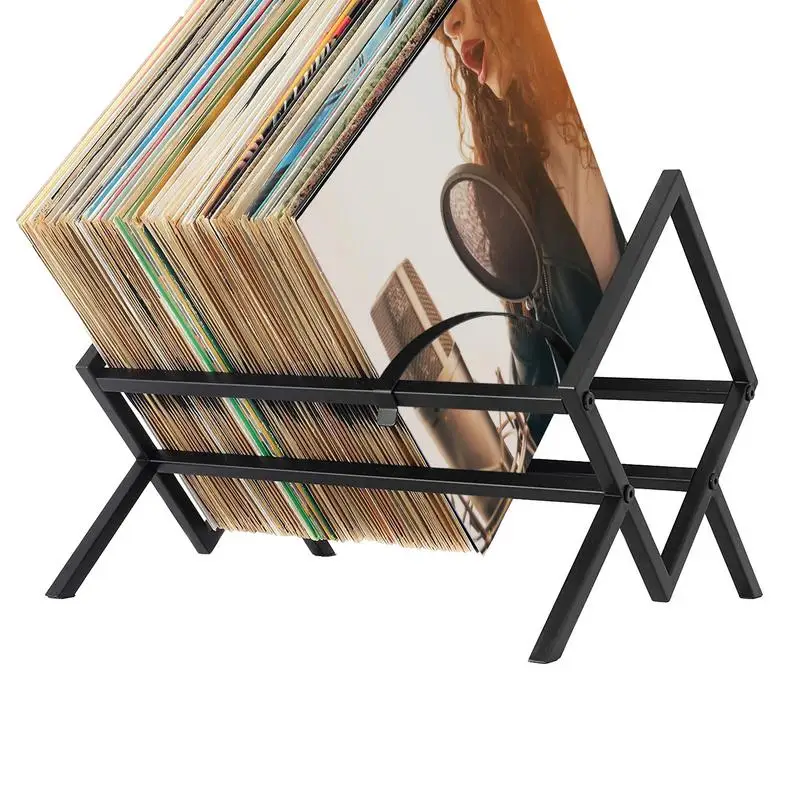 Organizzatore Di Dischi In Vinile Supporto Per Dischi In Vinile Nero Opaco Album Musicali Lp Display Dischi In Vinile Supporto Per Dischi Portatile