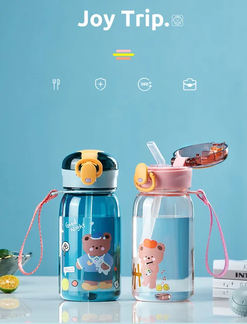 400ML Kids Water Cup Stainless Steel Insulated Toddler Water Bottle with  Leak Proof Straw Cat Unicorn Sublimation Children Cups - AliExpress