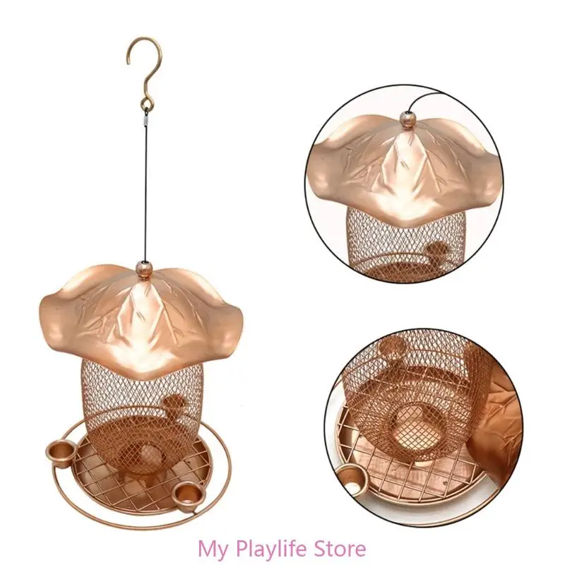 

Outdoor Hanging Bird Feeders Rain-proof Garden Bird Feeders Squirrel-Proof Backyard Bird Feeder with Water Drinking Cups