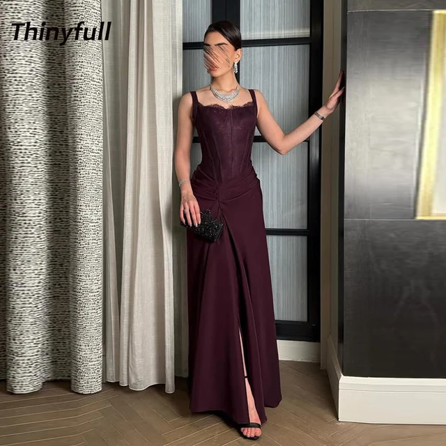 Thinyfull Arabic Mermaid Satin Prom Dress Sleeveless Evening Dresses 2025 Long Formal Event Gown Robe De Soirée Customized 1