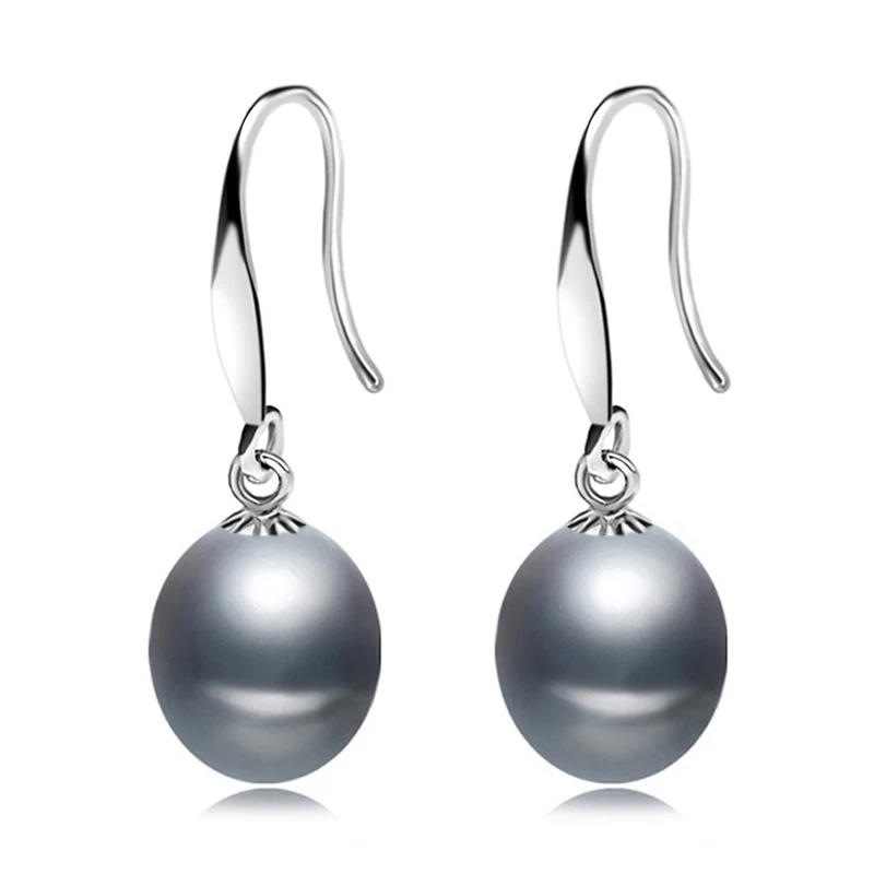 Wedding Real Freshwater Drop Earrings for Women Silver 925 White Natural Pearl Earrings Pearl Earrings,Drop Earrings,Dome Teardrop Earrings