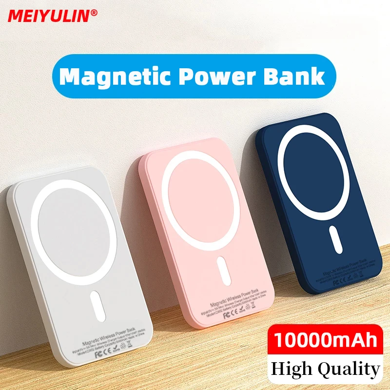  - 10000mAh Power Bank Magnetic Wireless PD 20W Fast Charging Portable Mini External Auxiliary Battery for iPhone14 Xiaomi Samsung