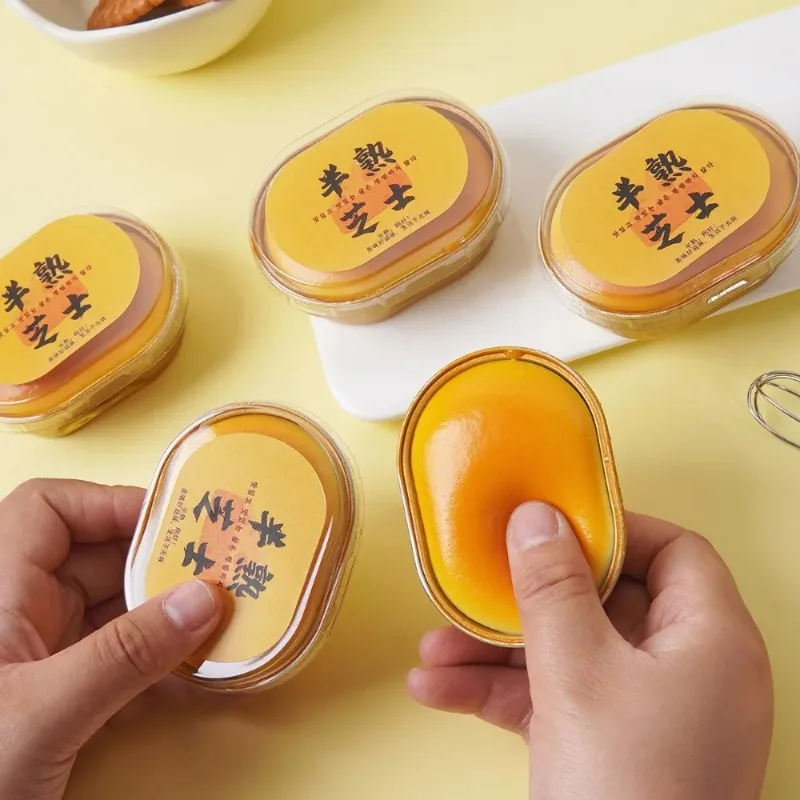 PU Slow Rising Semi-Ripe Cheese Bread Model - Soft Wet Squishy Toy in Box, Realistic Food Simulation Fidget for Stress Relief