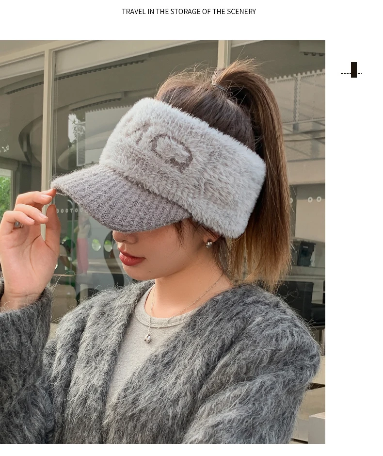 Nuovo elastico lavorato a maglia da donna con berretto caldo antivento da golf con linguetta d'anatra_voghion.com