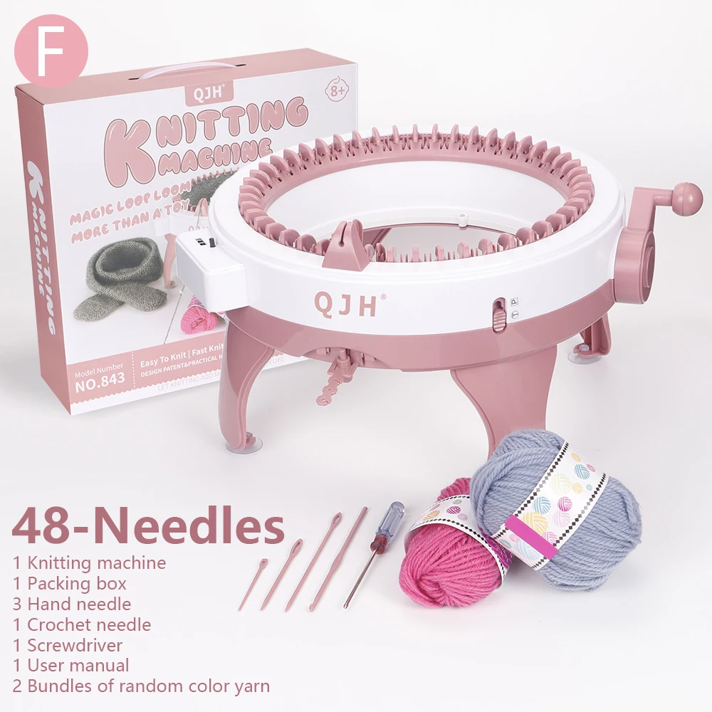 Oduvis 48 Needle Circular Knitting Machine - DIY Loom Kit For Hats, Scarves, Fast & Easy Knitting