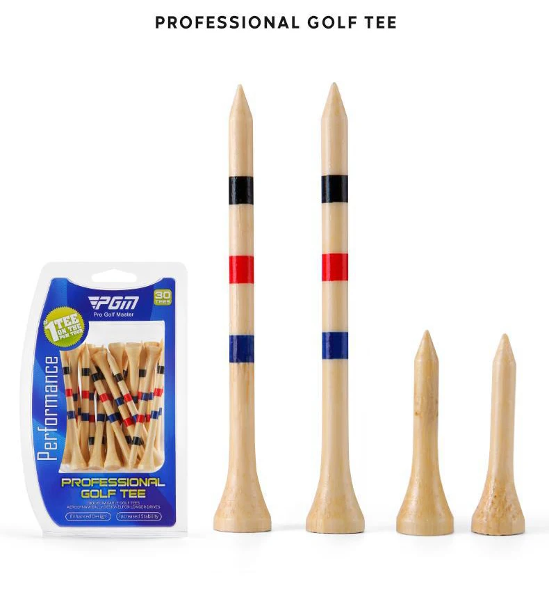 PGM Golf Bamboo TEE Adjustable Height Ball Studs Long and Short Ball Ladders Golf Supplies Depth Marking Tee Golf Supplies