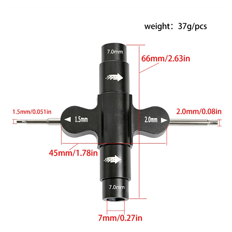 Lot d'outils de réparation pour voiture RC : clé hexagonale extérieure 7mm et tournevis double embout