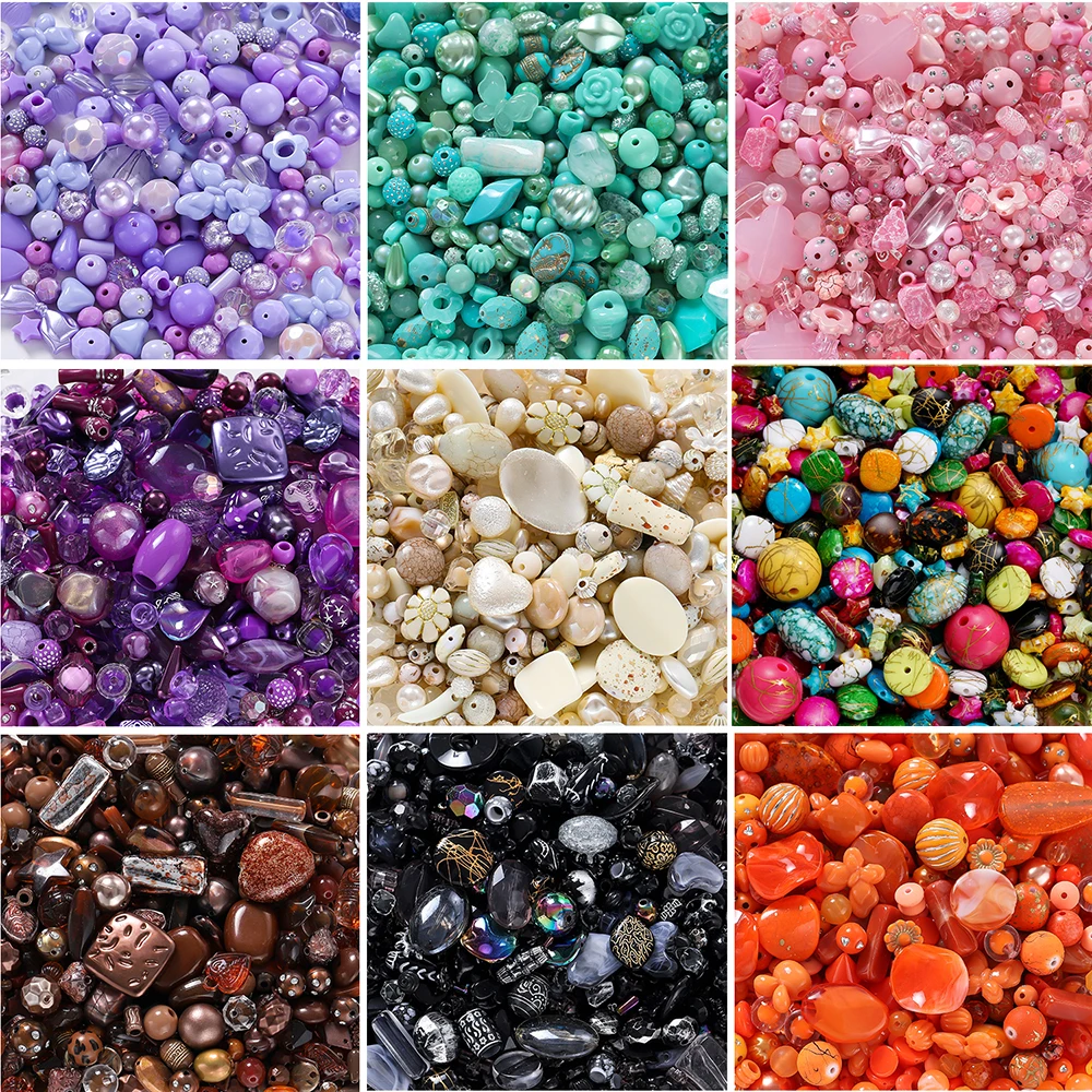 Mélange de perles à nœud papillon, 20 g/lot, étoile, cœur, papillon, perle d'espacement en acrylique pour la fabrication de bijoux, accessoires de collier, Bracelets à faire soi-même