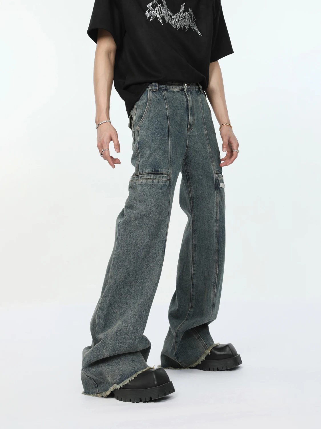 Fashion Men's 2024 Summer Jeans Loose Comfortable Zipper Denim Pants Youth Popularity Trendy Male Straight-Leg Denim Trousers
