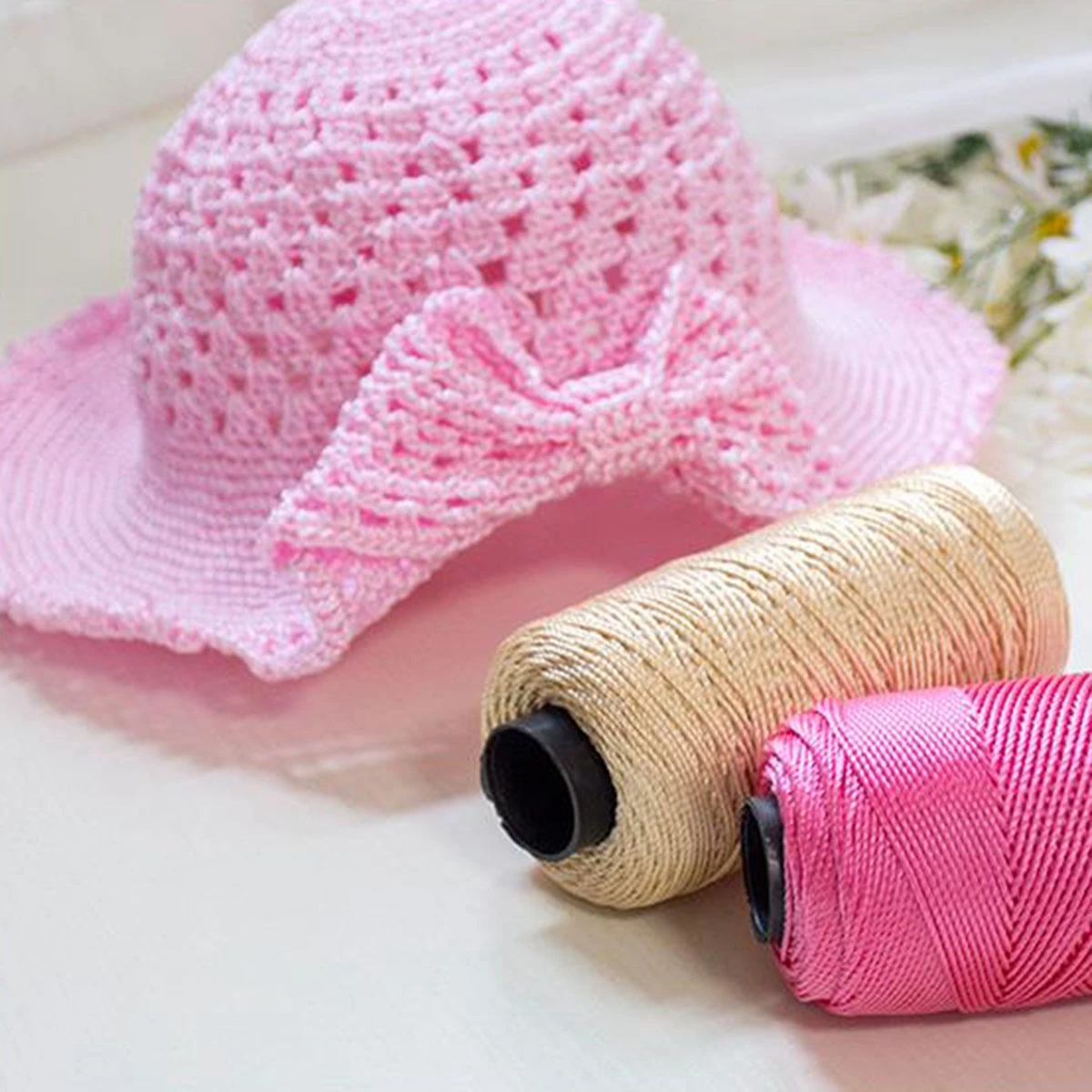 New 3-strand Polypropylene Ice Silk Thread DIY Hand Knitting Bag Hat Shoes Yarn Summer Crochet Thread  뜨개실