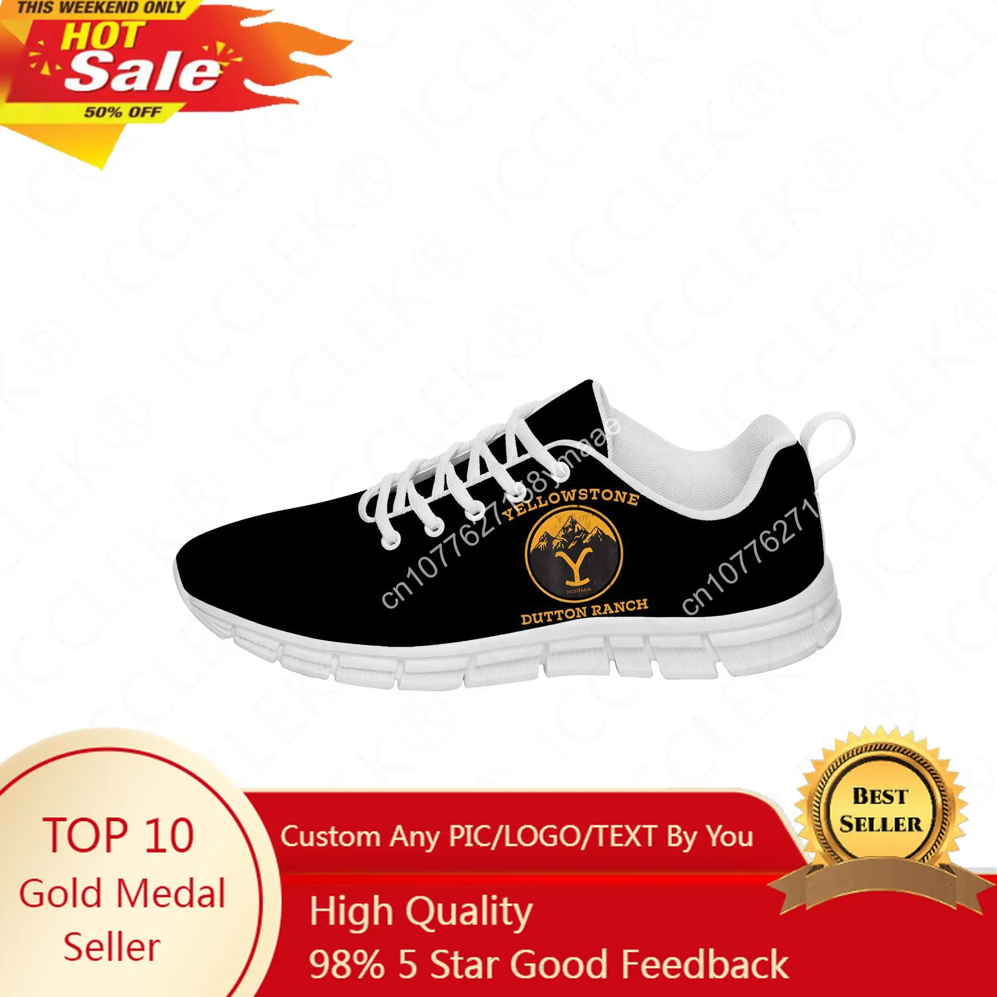 Yellowstone Sneakers Mens Womens Teenager Casual Shoes Canvas Running 3D Print Cloth Shoes Cosplay Breathable Lightweight shoe