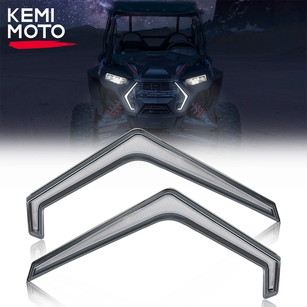 KEMIMOTO UTV #2884871 Turn Signal Fang Lights Compatible with Polaris RZR XP 1000 Turbo 2019-2023 IP67 LED Front Light Assembly all led head lights for porsche cayenne headlights 2011 2014 led drl running light led low beam high beam assembly