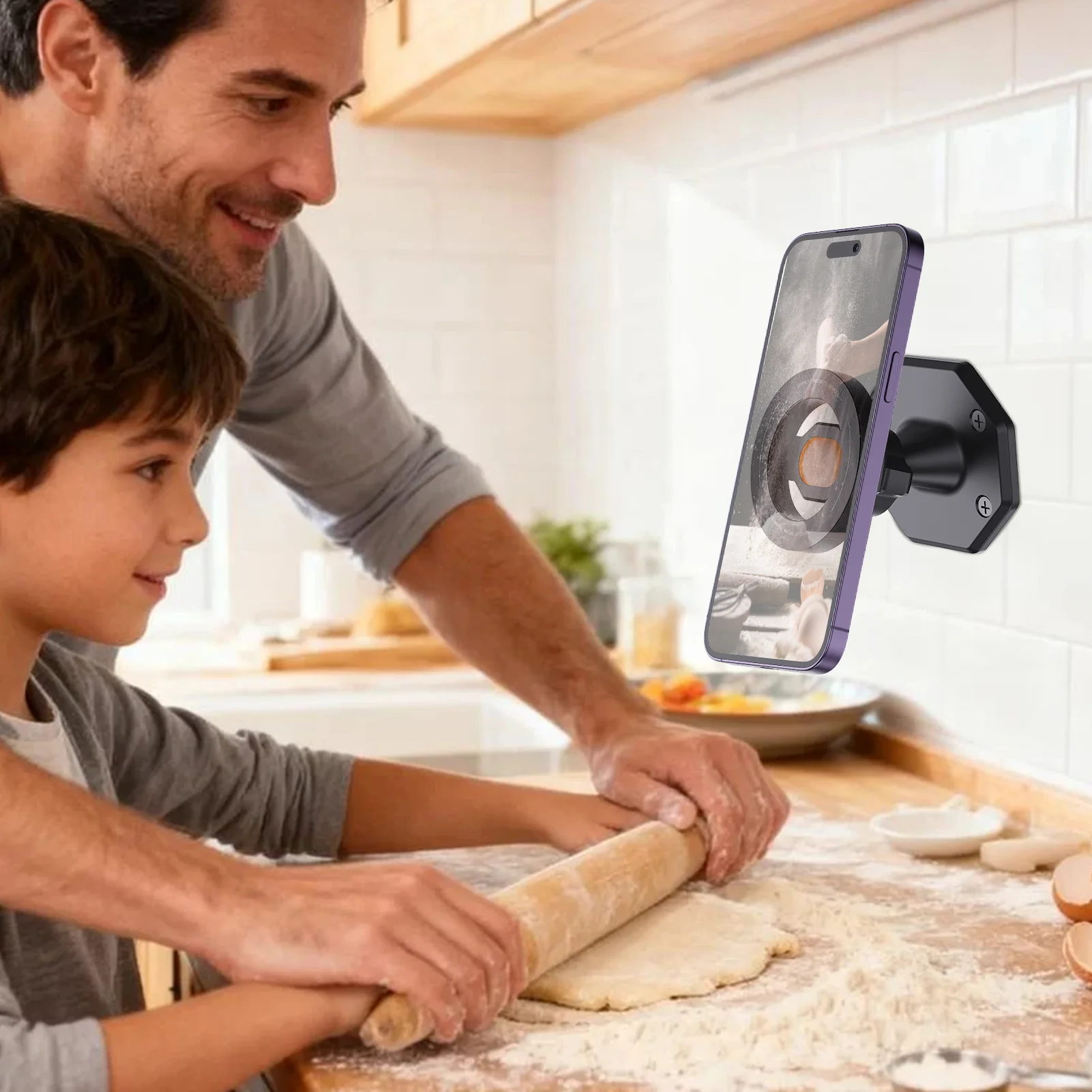 Universal Magnetic Wall Phone Mount with 360° Rotation