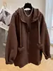 2-300 Pounds Plus Size Premium Hooded Sweatshirt for Women's Spring and Autumn Loose Cardigan Oversized Winter Fleece Jacket 5
