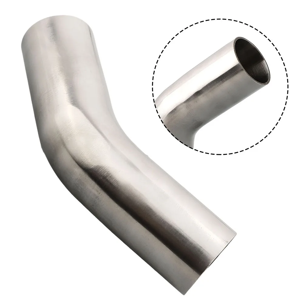Elbow 45° Degree Bend Exhaust Pipe Versatile Stainless Steel Polished 19-51mm Automotive Exhaust Pipe Connection Fittings