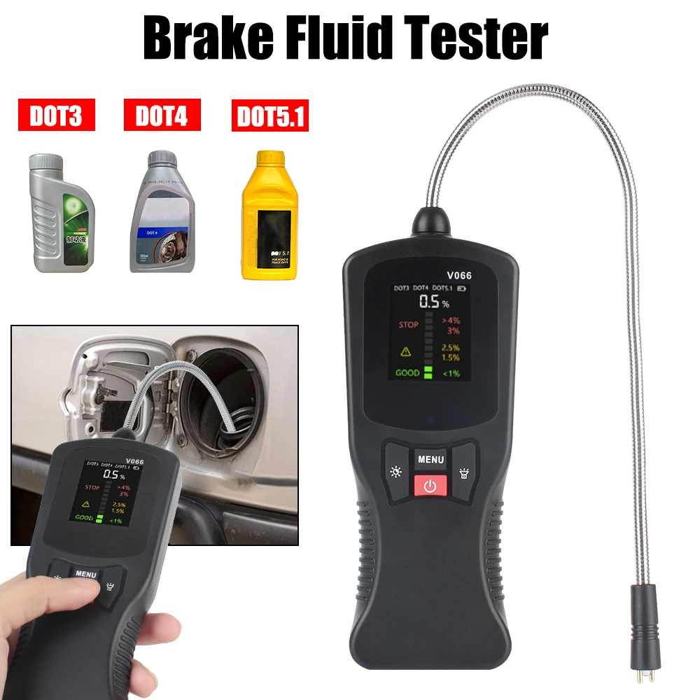 

Digital High Precision Car Brake Fluid Tester DOT3 DOT4 DOT5.1 Liquid Detection Oil Test with LED Indicator