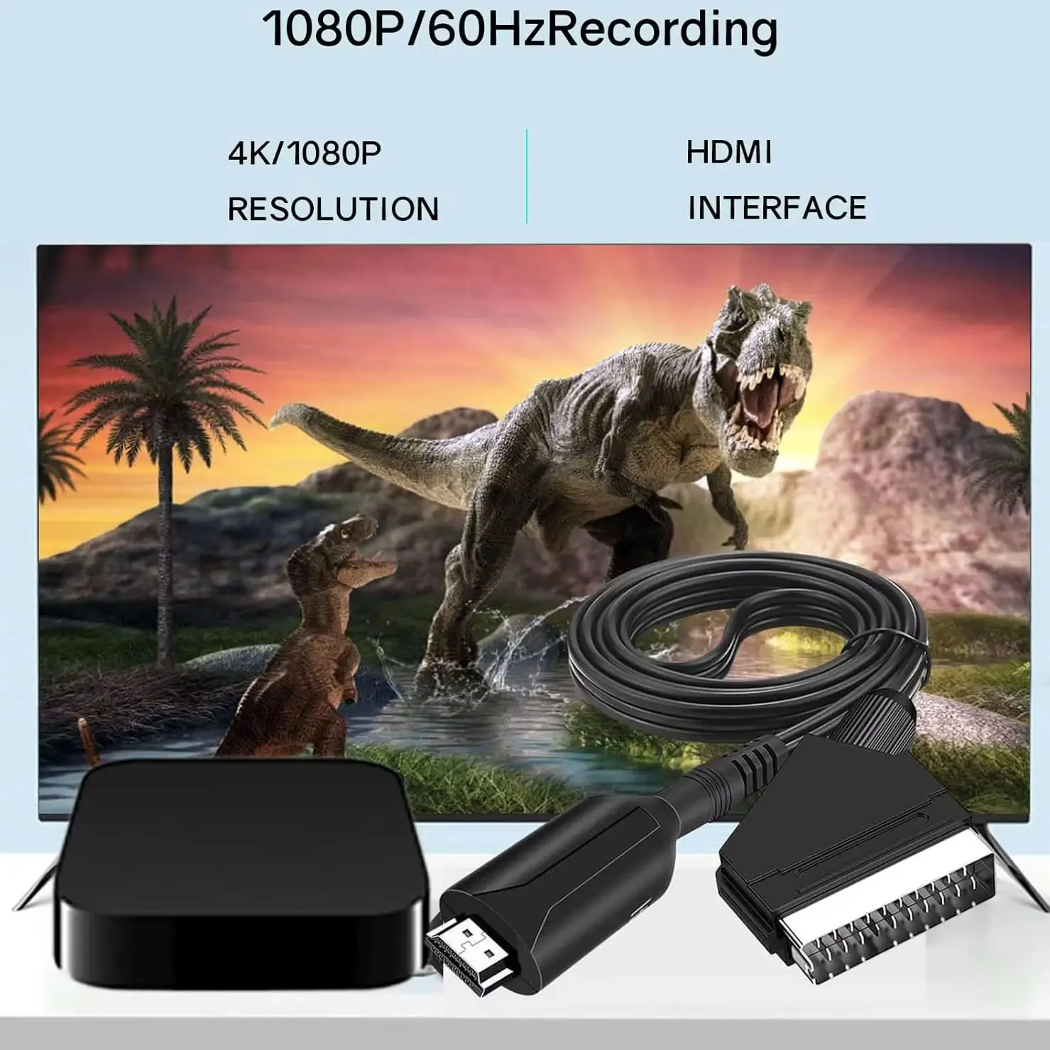 Scart to HDMI adapter converter 1080P with input cable output port for HDTV STB VHS Xbox PS3 DVD