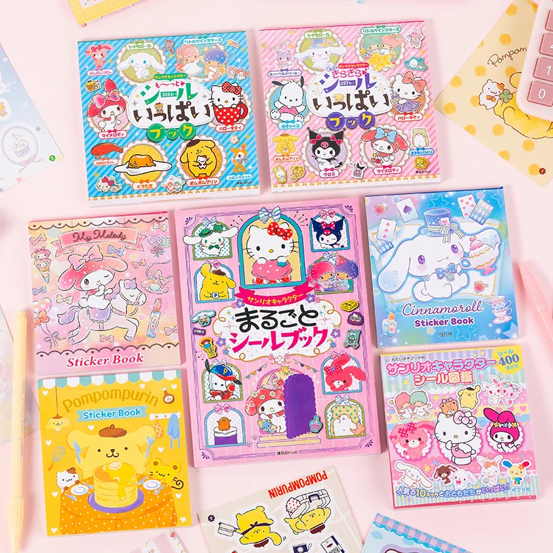 Sanrio Sticker Book Cute Hello Kitty Cinnamoroll Kuromi MyMelody Kids Hand  Account Decorative Sticker Stationery School supplies - AliExpress