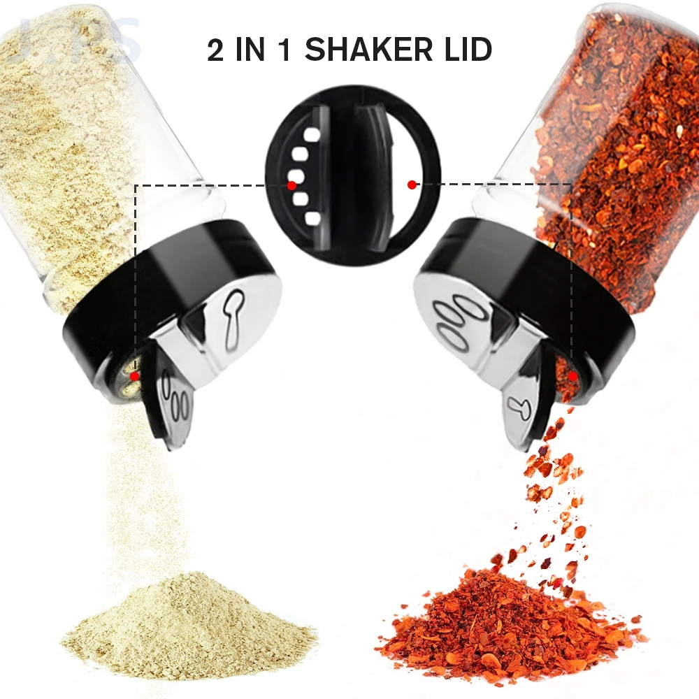 4/10/15/20pcs Spice Jars with Labels Plastic Transparent Spice Bottle Containers for Pepper Salt Cocina Kitchen Jar spices bottle,seasoning jar