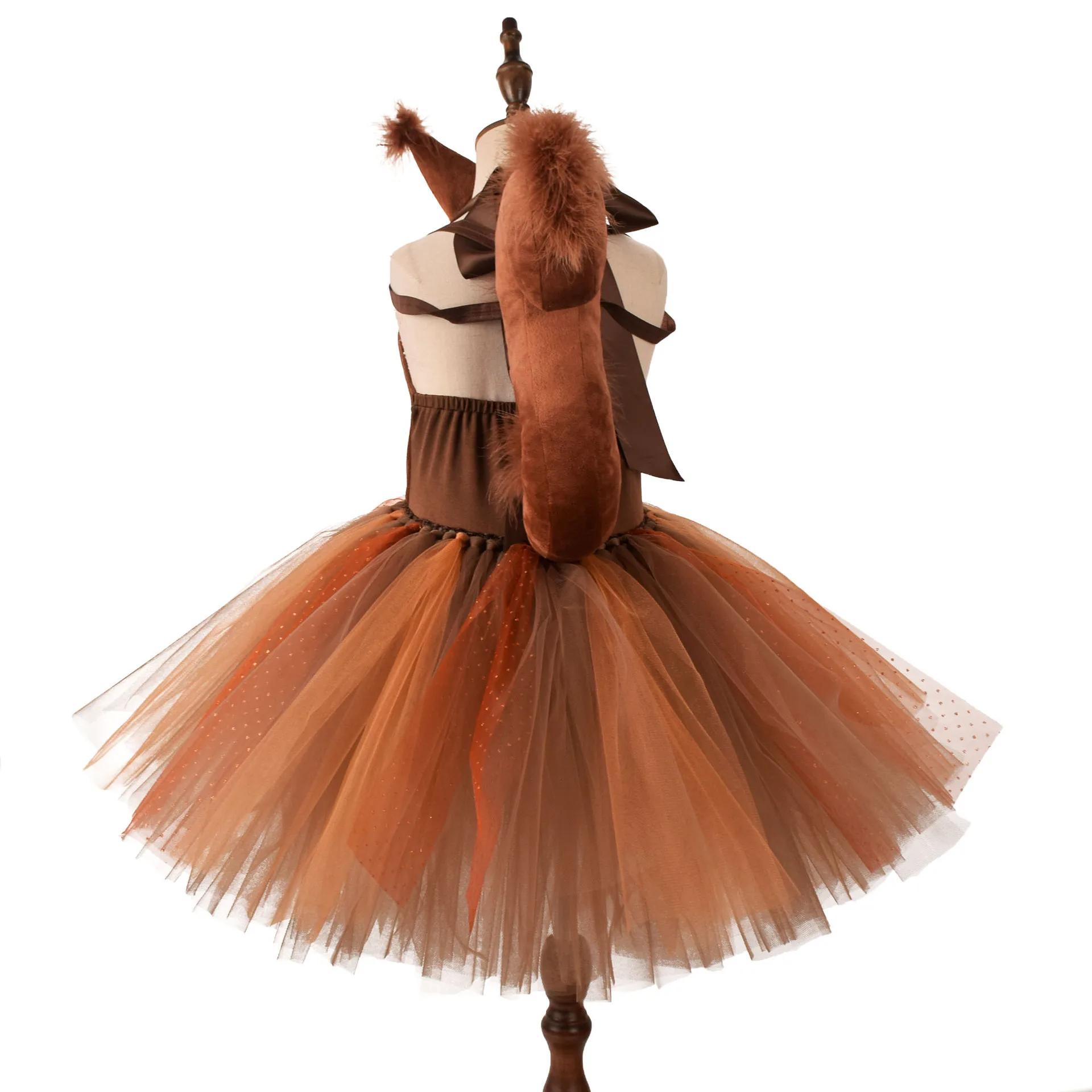 Halloween Costume Children's Squirrel Dress Animal Cute Dress Children's Day Performance Costume Role Play Animal Tutu Skirt Outfit Cosplay Costume
