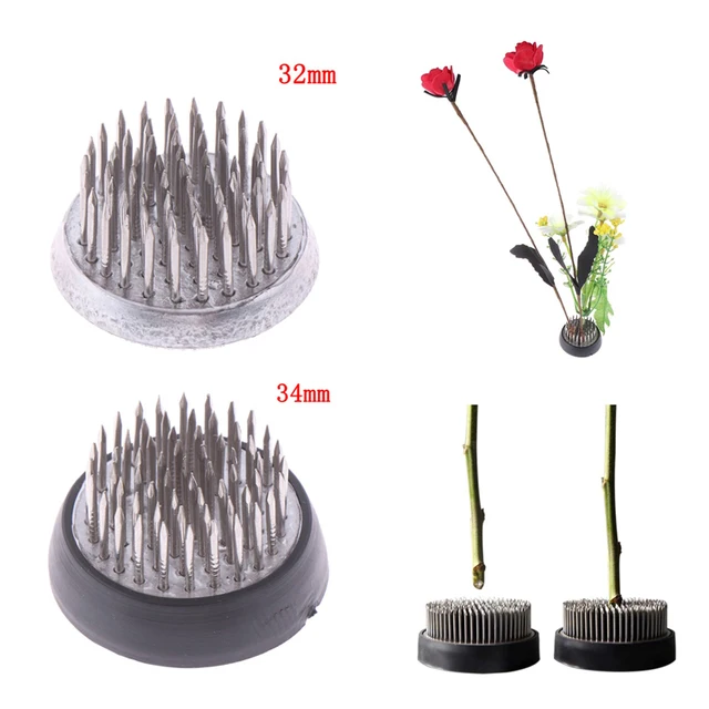1Pc 23/34 Mm Fém Virág Elrendezés Pin Japán Kenzans Kenzan Tű Virágbázis Tartó Tüskés Béka Rögzített Szerszámok