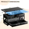40" Lift Top Coffee Table,4 in 1 Multi-Function Lift Coffee Tables with Storage Drawers and Hidden Compartmen 2