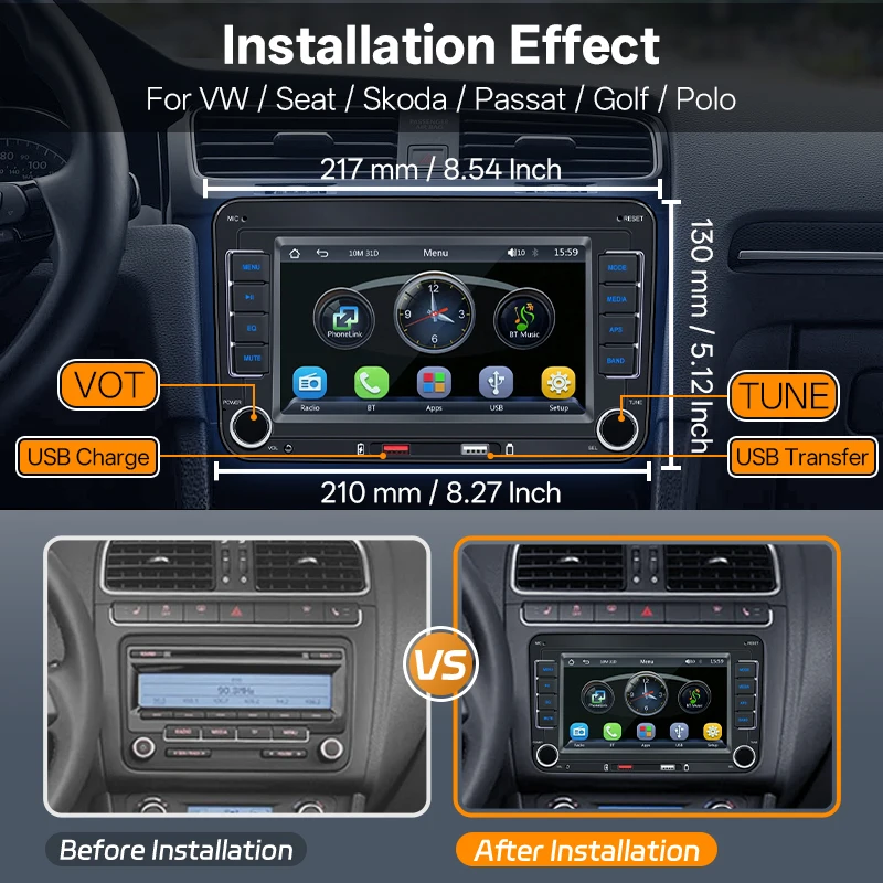 7" 2din Car Radio Multimedia Bluetooth MP5 Player With Wireless Carplay Android