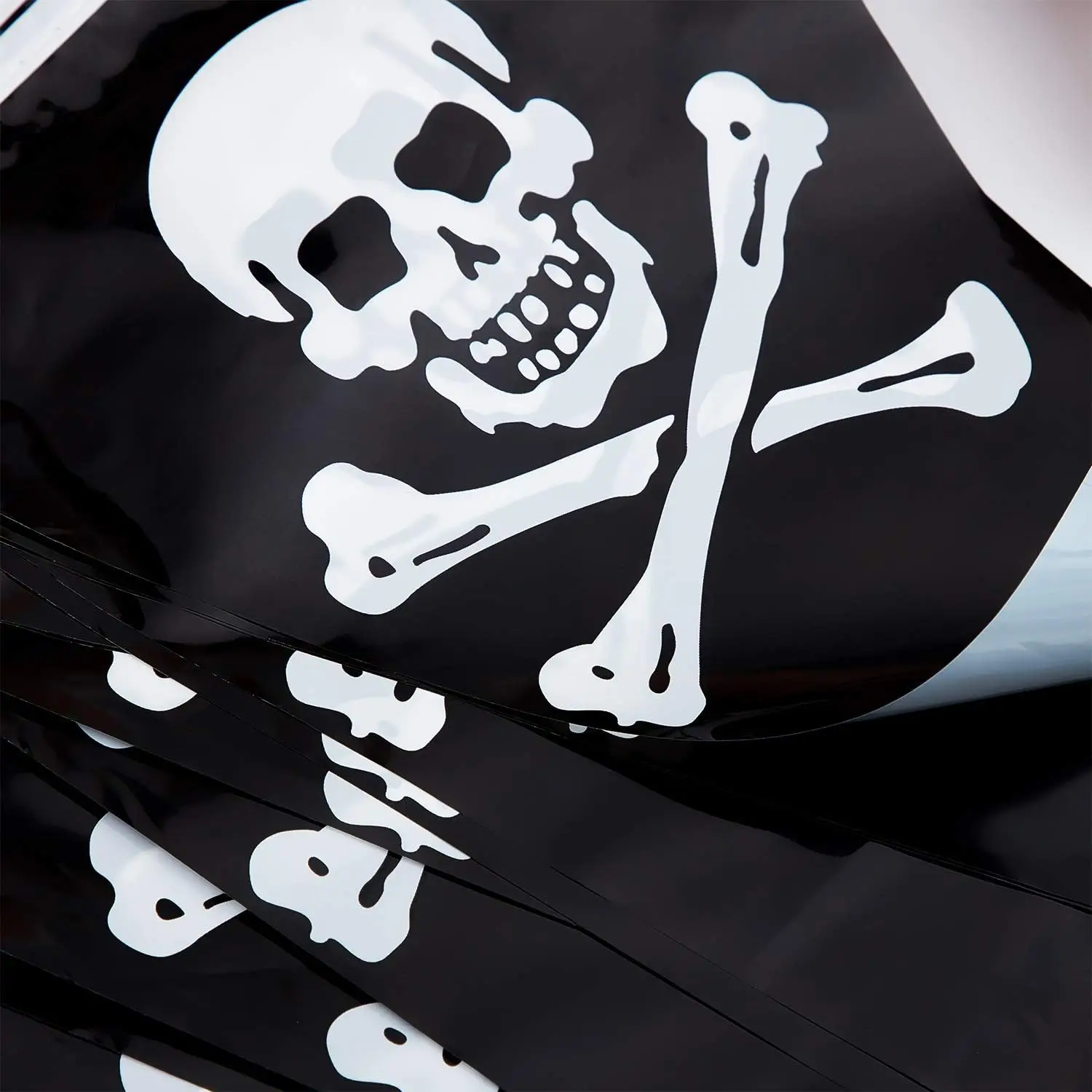 Pirate Banner 32.8FT Black White Jolly Roger Vintage Skull Halloween Flag Weatherproof Triangle Bunting for Outdoor Party Decor
