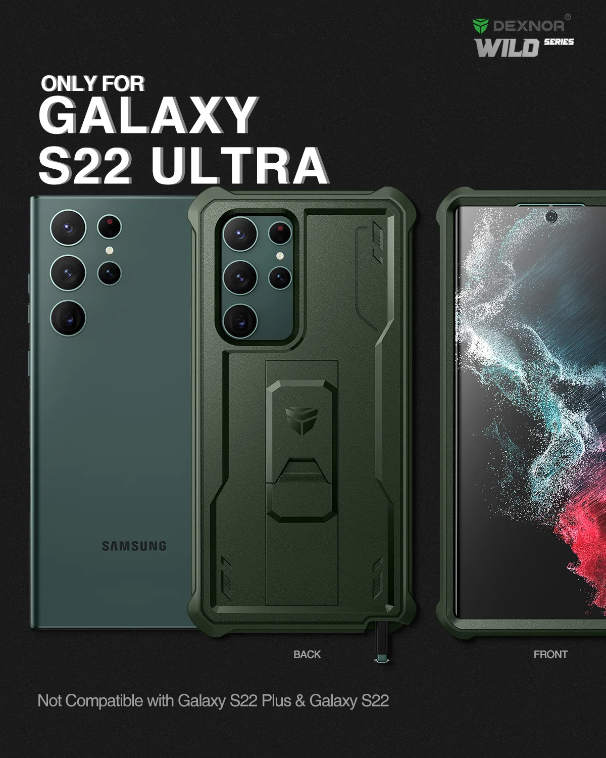 Funda para Samsung Galaxy S22 Ultra 5G, de aluminio de metal Gorilla Glass  a prueba de golpes, militar, resistente, funda protectora dura, con