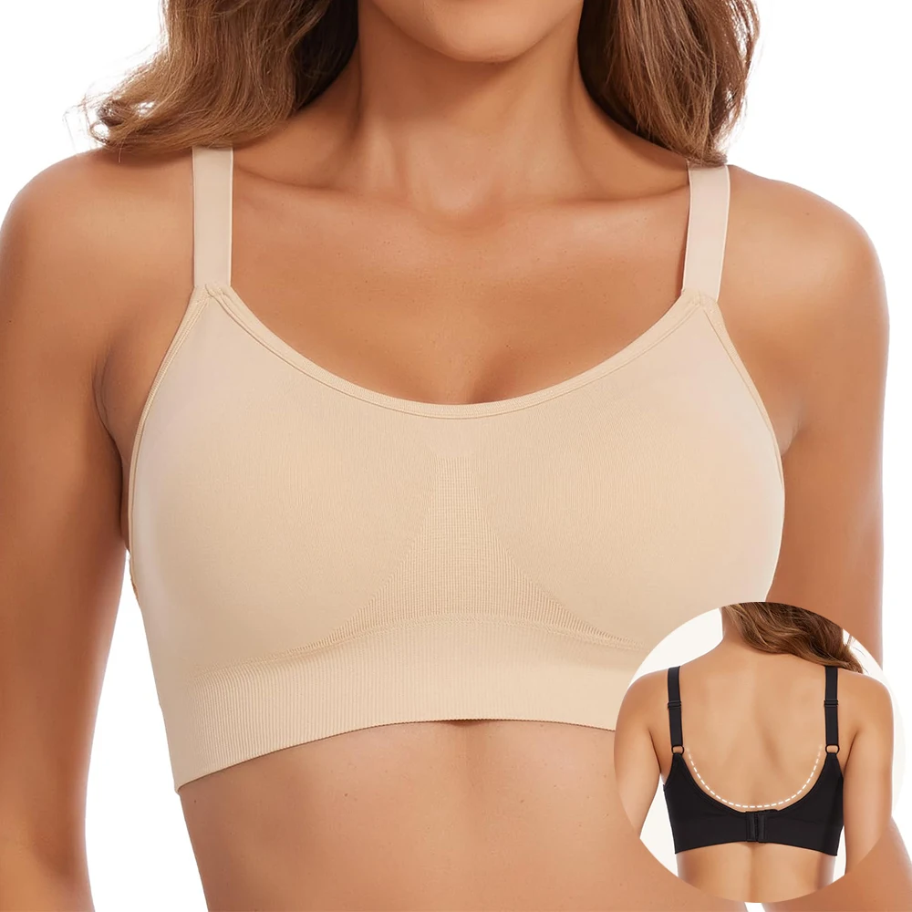 Womens Wireless Bras Comfort Push Up Bras No Underwire Bra Full Support Lift Bralette Full Coverage Sport Everyday Bra 1