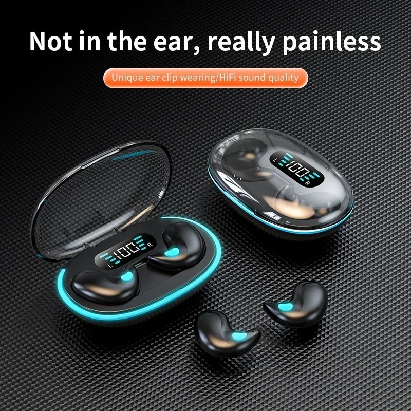

Новая Bluetooth-гарнитура X55 с костной проводимостью, стерео Скрытая гарнитура с микрофоном, HD-вызов, водонепроницаемая, с шумоподавлением