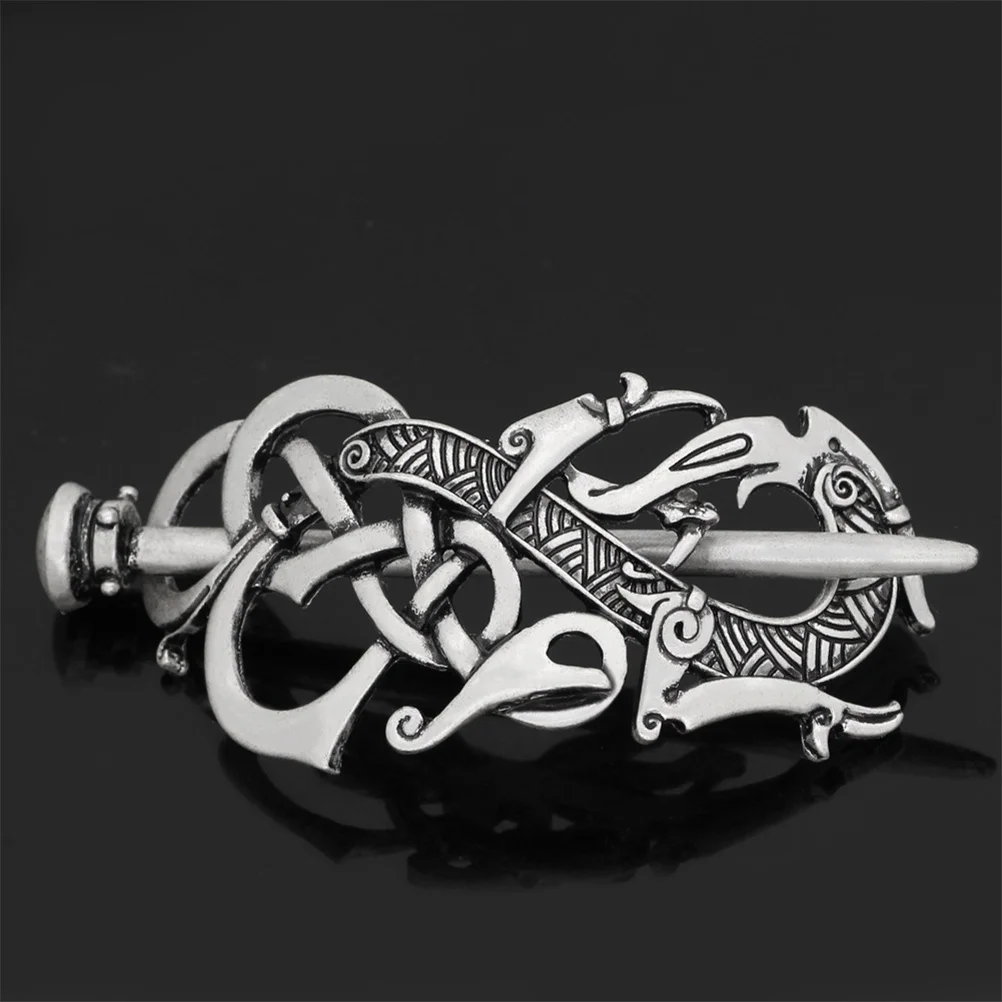 

2 PCS Hairpinss Decor Vintage Braid Viking Clip Alloy Metal Women Woman Women' Hairpinsss