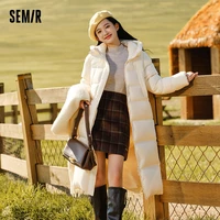 Semir Down Jacket Women Long Length Three-Proof Versatile 2024 Updated Winter New Loose Hooded Coat Simple Down Jacket 1