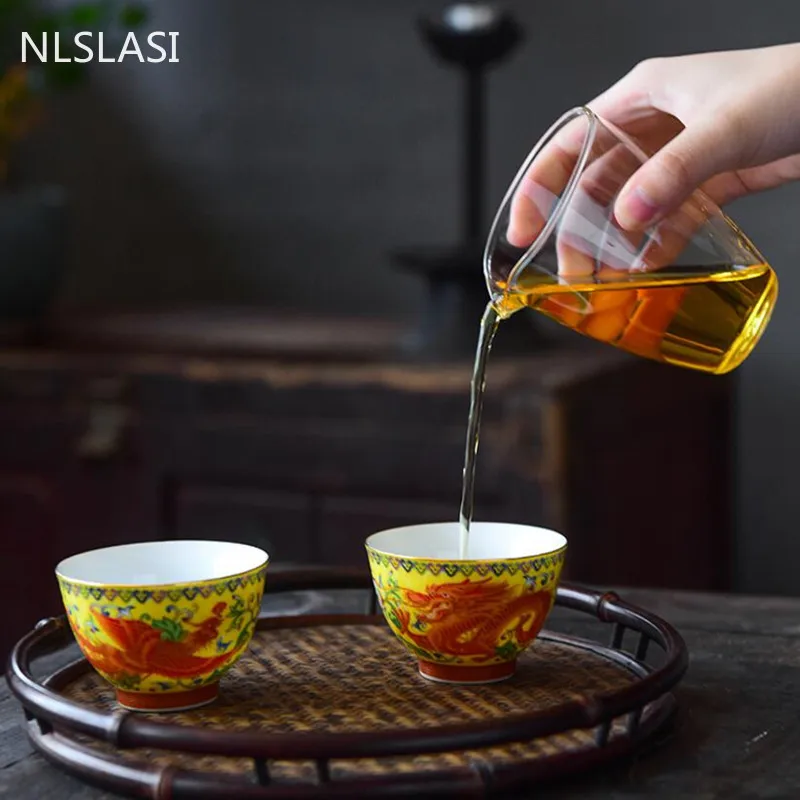 Jingdezhen Ceramic teacup Oolong tea Boutique tea bowl Handmade porcelain Tea set Accessories Master Teacup Personal Single Cup