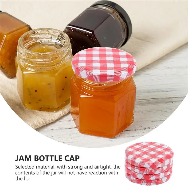 40Pcs Jam Jars Lids Screw Lids Twist Off Storage Cap For Canning Jars Wide Mouth Screw Twist Off Glass Round 6.5/7.2cm