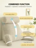 Reading Study Pillow,Bed Wedge with Arms and Pockets Bolster Back Support, Lumbar for Sofa,Office Chair Decorative Pillow 2