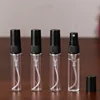50/100PCS 2ML 3ML 5ML 10ML Black Portable Glass Perfume Bottle Empty Refillable Bottle Cosmetics Bottle Sample Thin Glass Vials 5