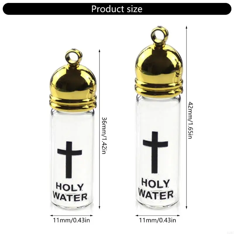 62KC Glass Holy Water Bottle With Lid Praying Bottle for Religious Ceremonies Gift