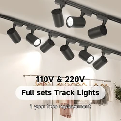 110V 220V Ceiling Lights Led Track Light Full Sets COB Spotlight Rail Ligting for Living Room Store Spot Led Track Ceiling Lamp