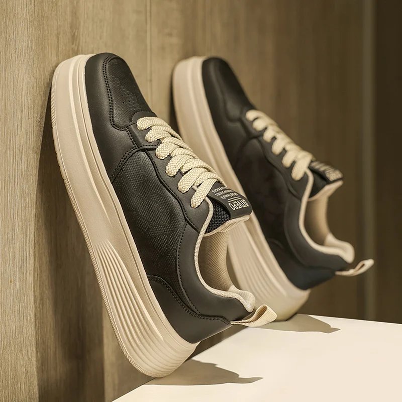 White Sneakers For Men Platform Vulcanized Shoes Men Trend Street Style Casual Brand Walking Men's Sneakers On Office Shoes Male 5