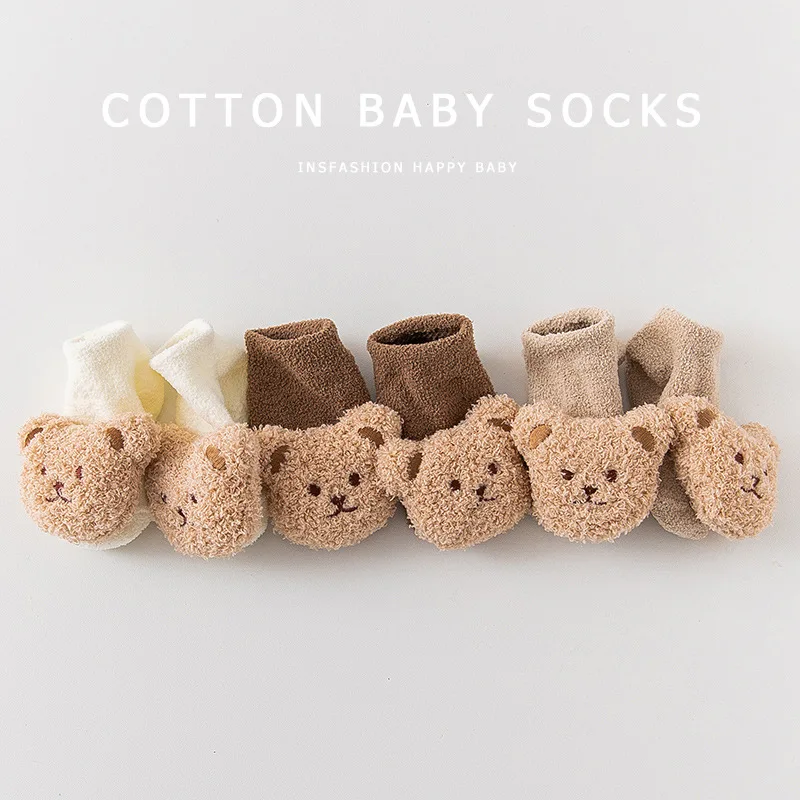 2 قطعة/المجموعة الكرتون الطفل قبعة الجوارب لطيف دمية على شكل حيوان صبي فتاة الشتاء بلوفر مغزول القبعات الصوفية الدافئة الوليد الجوارب القصيرة بيني