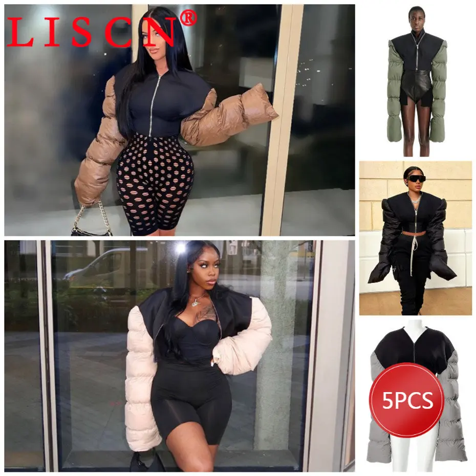 5pcs Bulk Items Wholesale Lots Bomber Jacket Women Winter Baseball