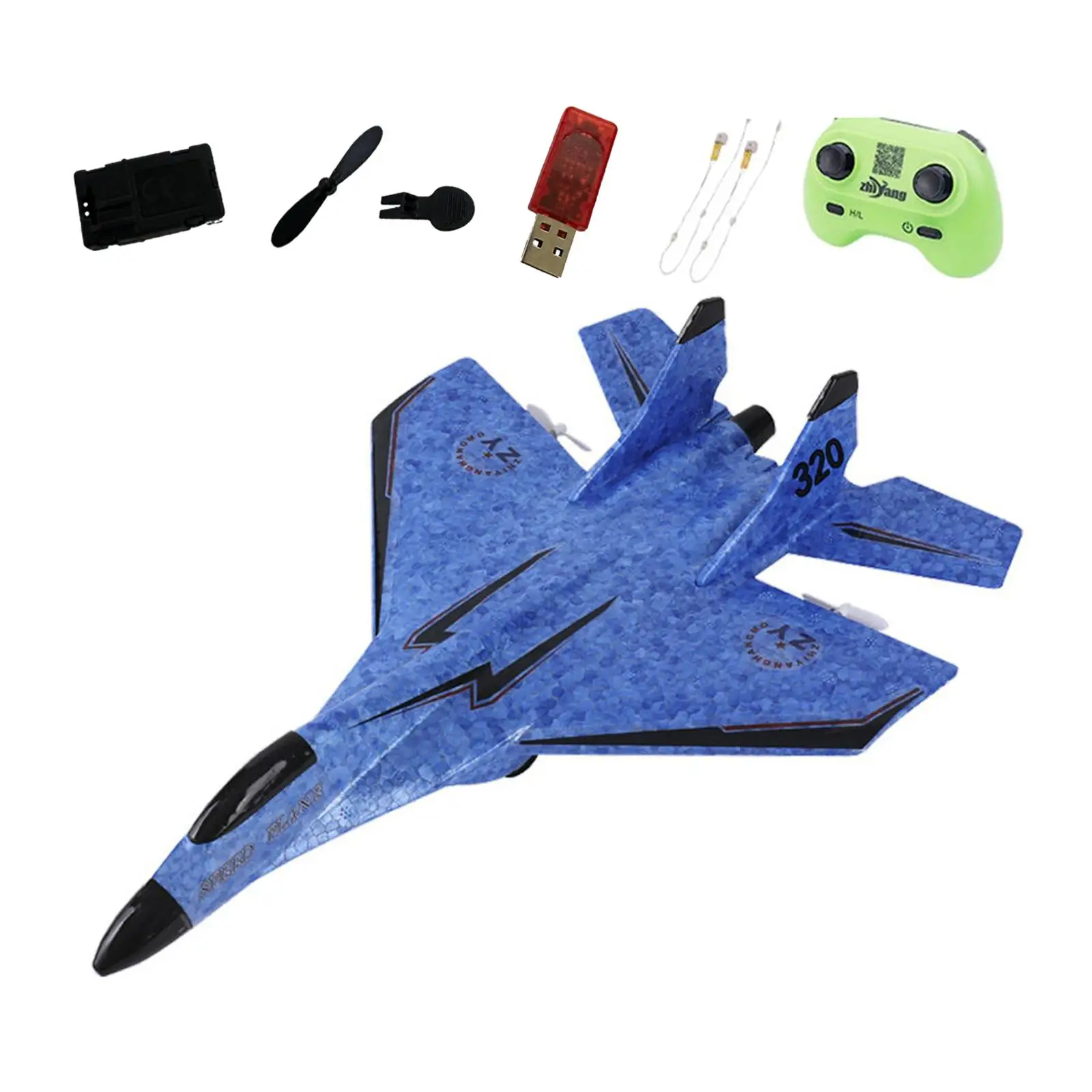 RC Glider Jet Fighter Remote Control Aircraft 2 Channels with Night Light RC Foam Airplane Model Toy for Beginners Ready to Fly