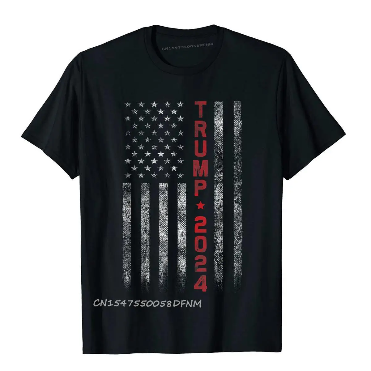 

American Flag Vintage Trump 2024 Men Prevailing Funny Tops T Shirt Premium Cotton T Shirts Hip Hop