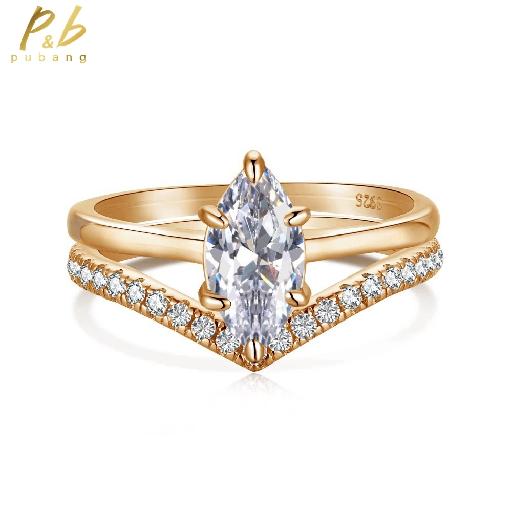 

PuBang for Women Anniversary Gift Fine Jewelry VVS Gemstone 100% 925 Sterling Silver Created Moissanite Party Ring Free Shipping