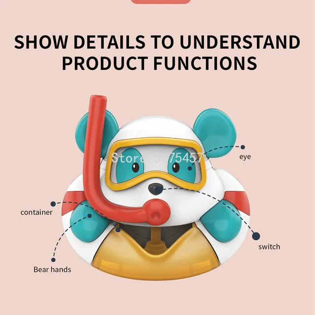 Baby Bath Toys Bubble Machine Crab Bear Duck Music Kids Bath Toy Bathtub Soap Automatic Bubble Maker Baby Bathroom Toys for Kid 3