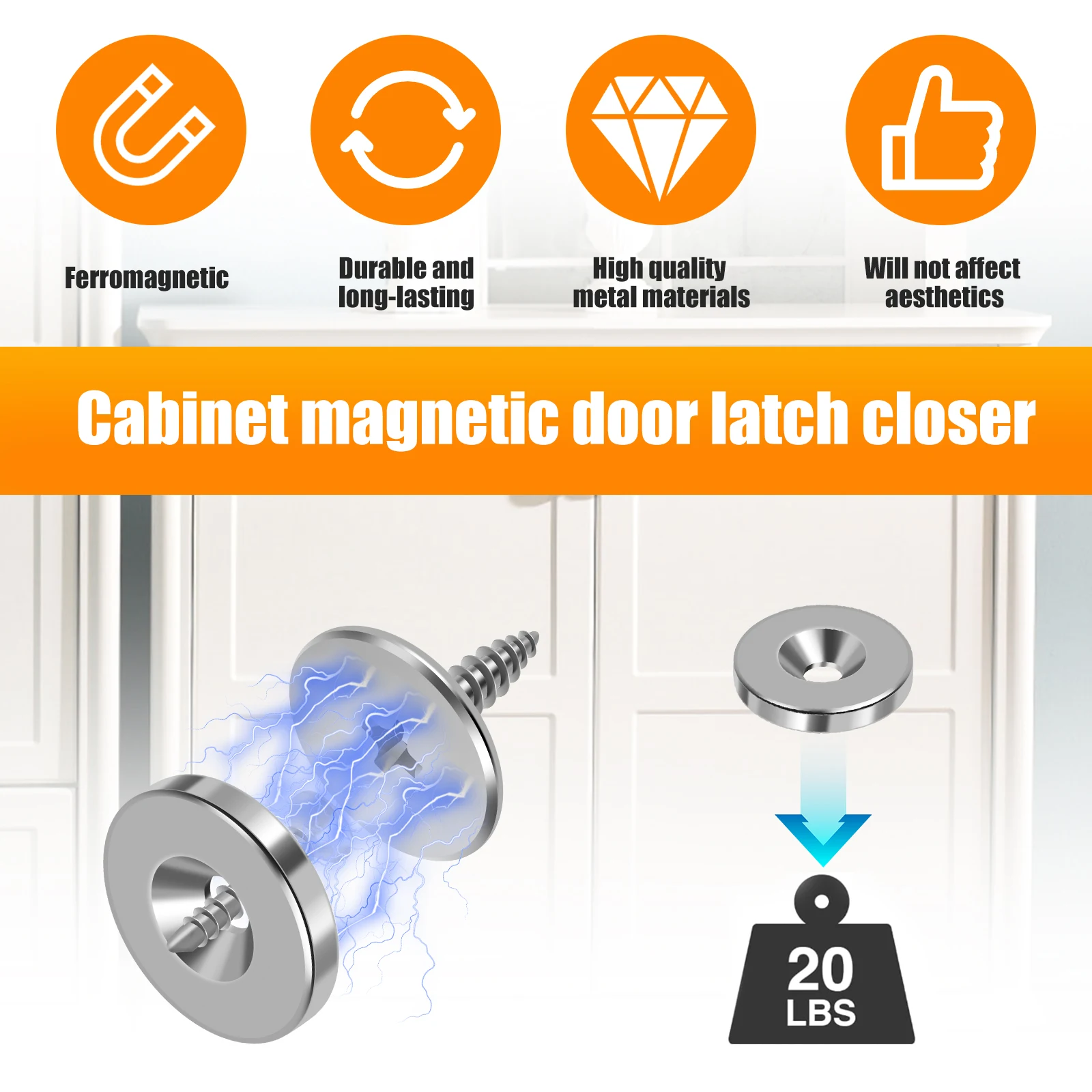 Strong Magnetic Door Closer Cabinet Catches Latch Concealed Closures Closet Door Catch Furniture Fittings 12Pcs magnetic cabinet catches door closer door catches magnetic cabinet latches cabinet door latch door stops cabinet door stop